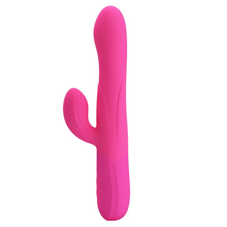 Розовый вибратор Douglas с клиторальным отростком и функцией расширения - 24,9 см. — изображение 2