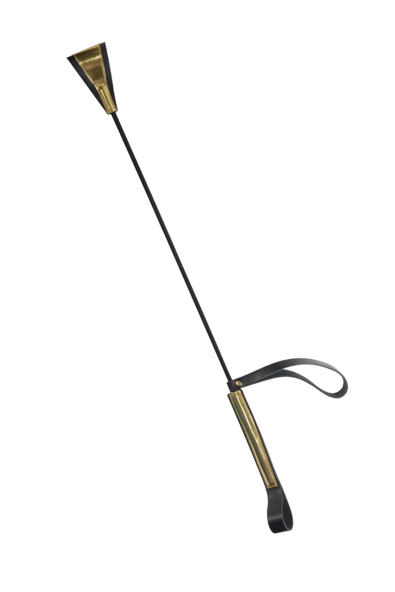 Черно-золотистый стек с хлопушкой из кожи - 69 см. — изображение 2