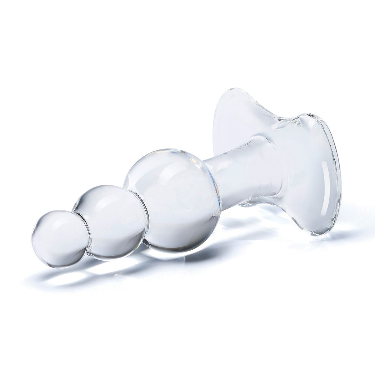 Прозрачная анальная пробка-елочка с 3 шариками Butt Plug with Tapere Base - 11 см. — изображение 2