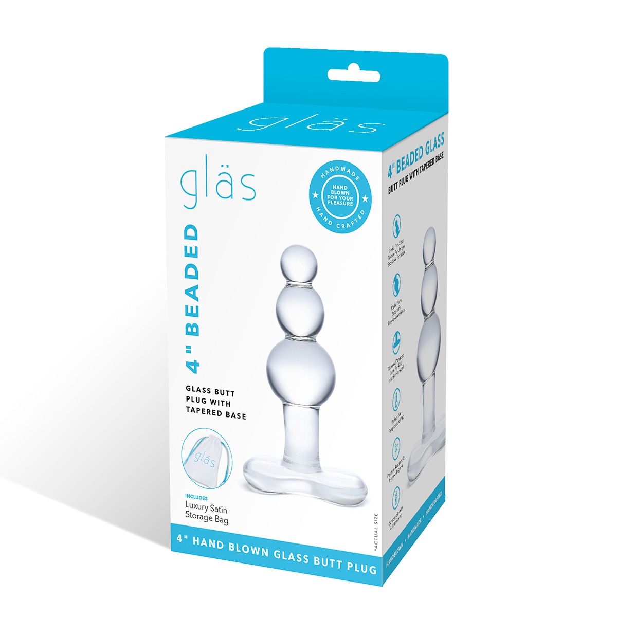 Прозрачная анальная пробка-елочка с 3 шариками Butt Plug with Tapere Base - 11 см. — изображение 5