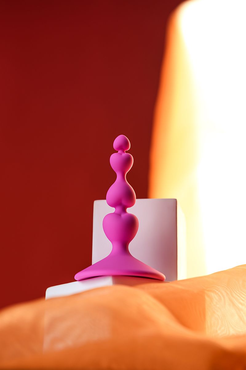 Розовая силиконовая анальная пробка Loverty - 8 см. — изображение 9