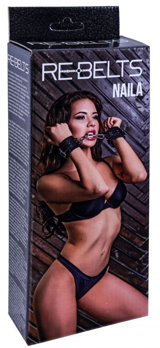 Черные кожаные наручники Naila — изображение 2