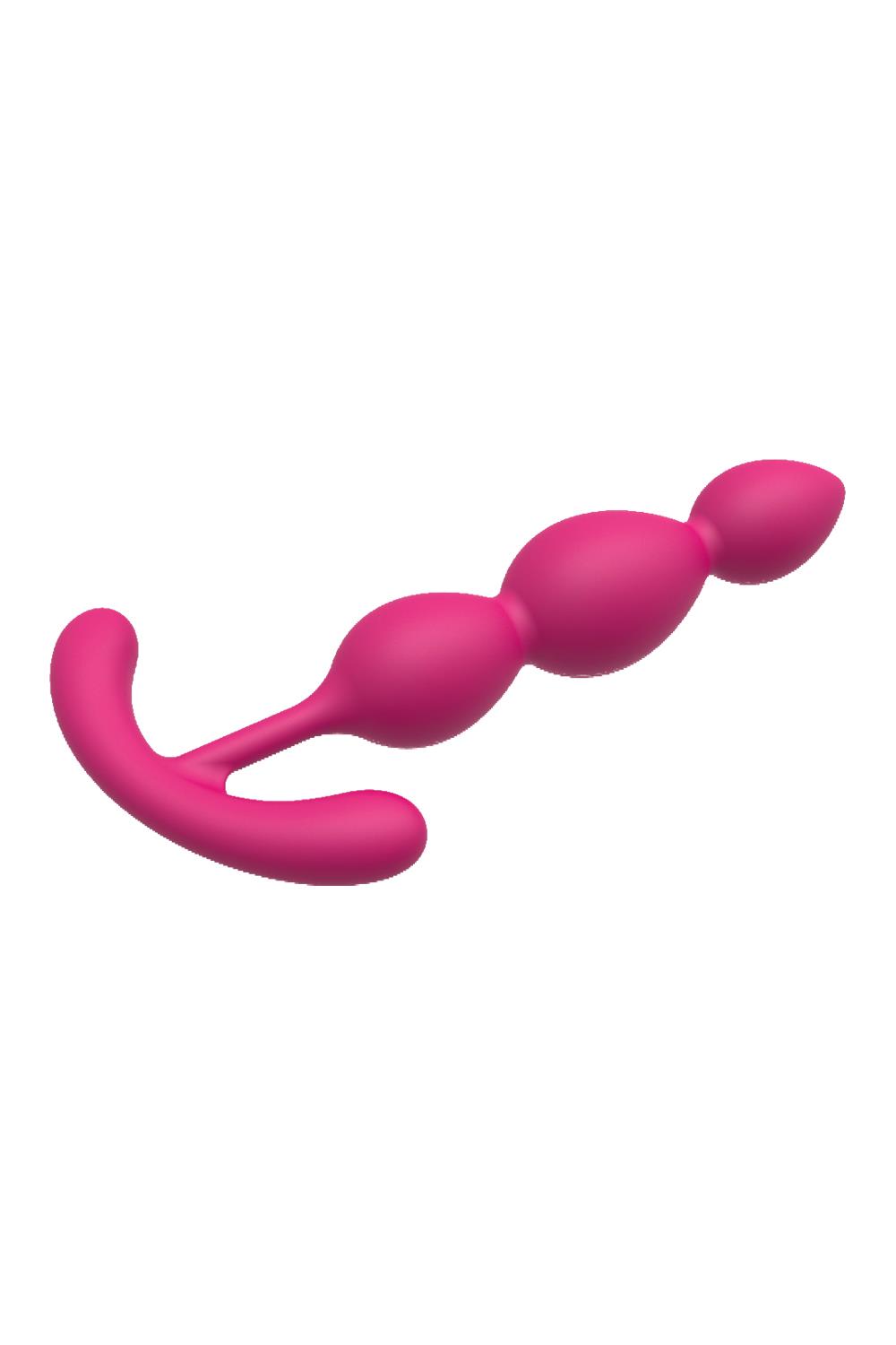 Розовая анальная цепочка Silky Smooth T-Teardrop - 14 см. — изображение 2