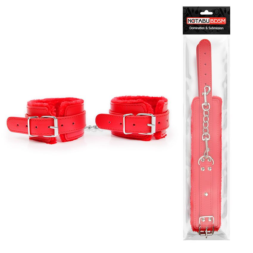 Красные мягкие оковы на регулируемых ремешках — изображение 2