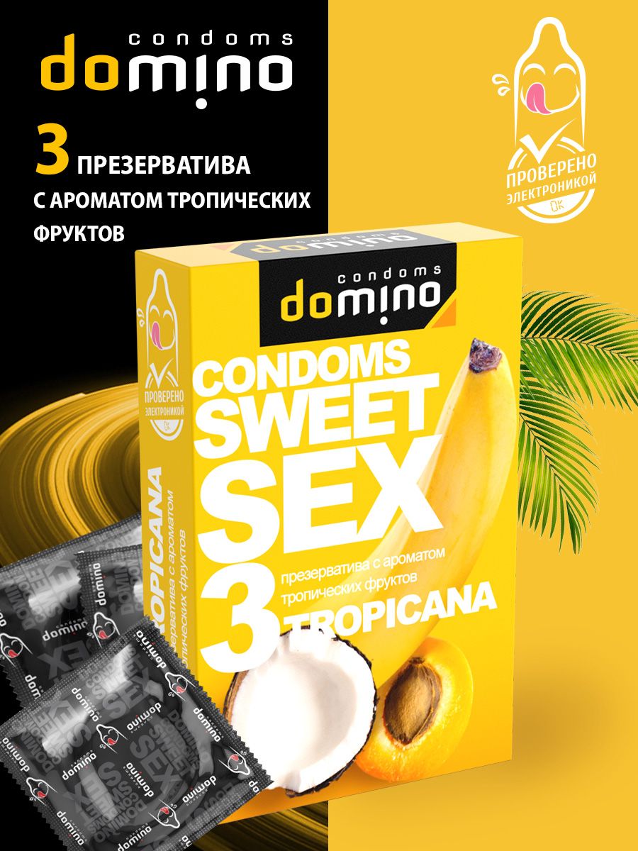 Презервативы для орального секса DOMINO Sweet Sex с ароматом тропических фруктов - 3 шт. — изображение 2