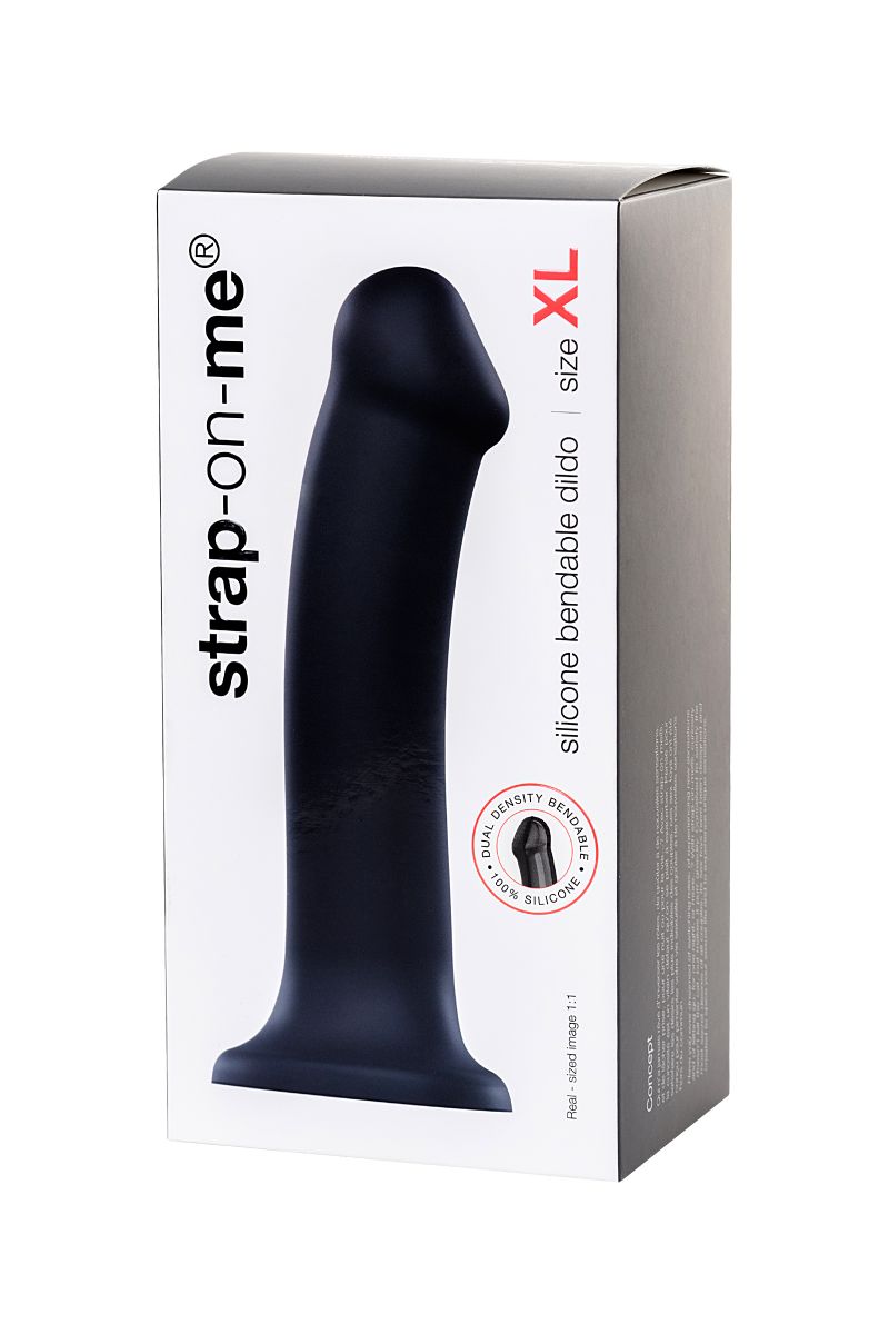Черный фаллос на присоске Silicone Bendable Dildo XL - 20 см. — изображение 11