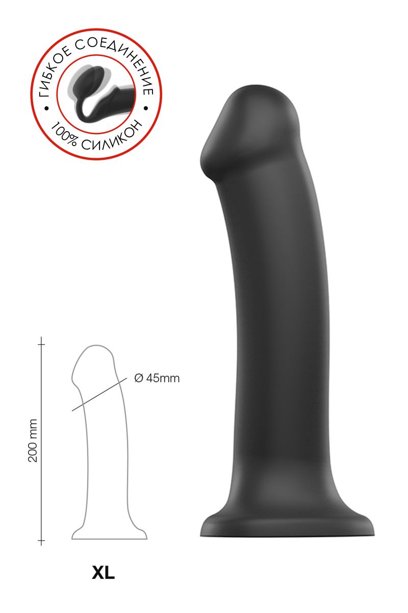 Черный фаллос на присоске Silicone Bendable Dildo XL - 20 см. — изображение 7