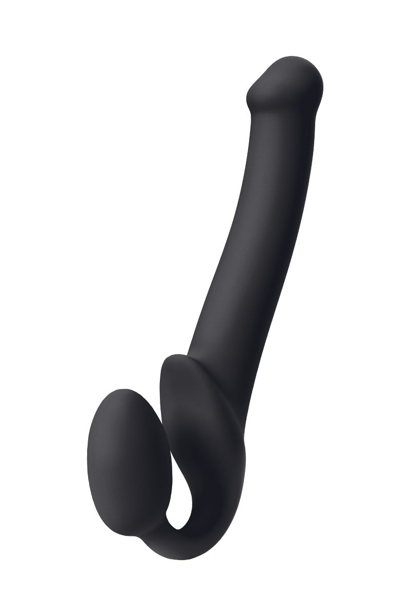 Черный безремневой страпон Silicone Bendable Strap-On - size M — изображение 2