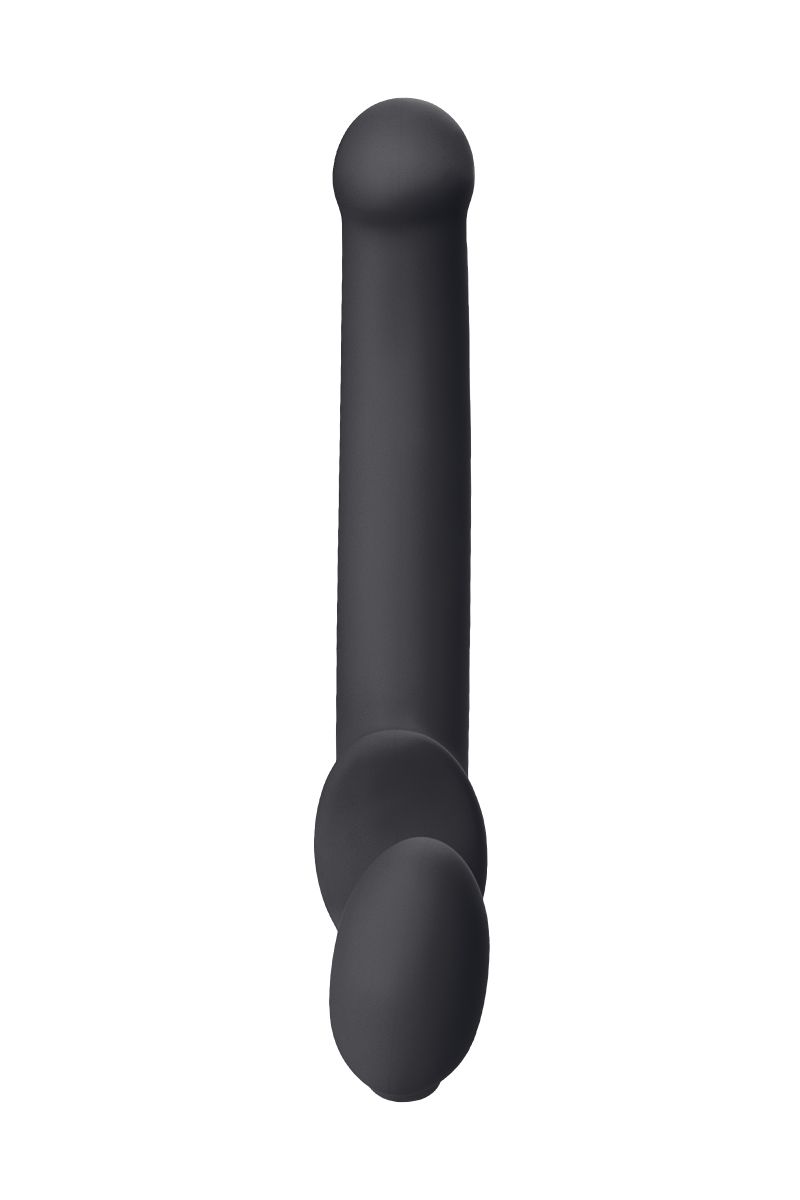Черный безремневой страпон Silicone Bendable Strap-On - size M — изображение 3