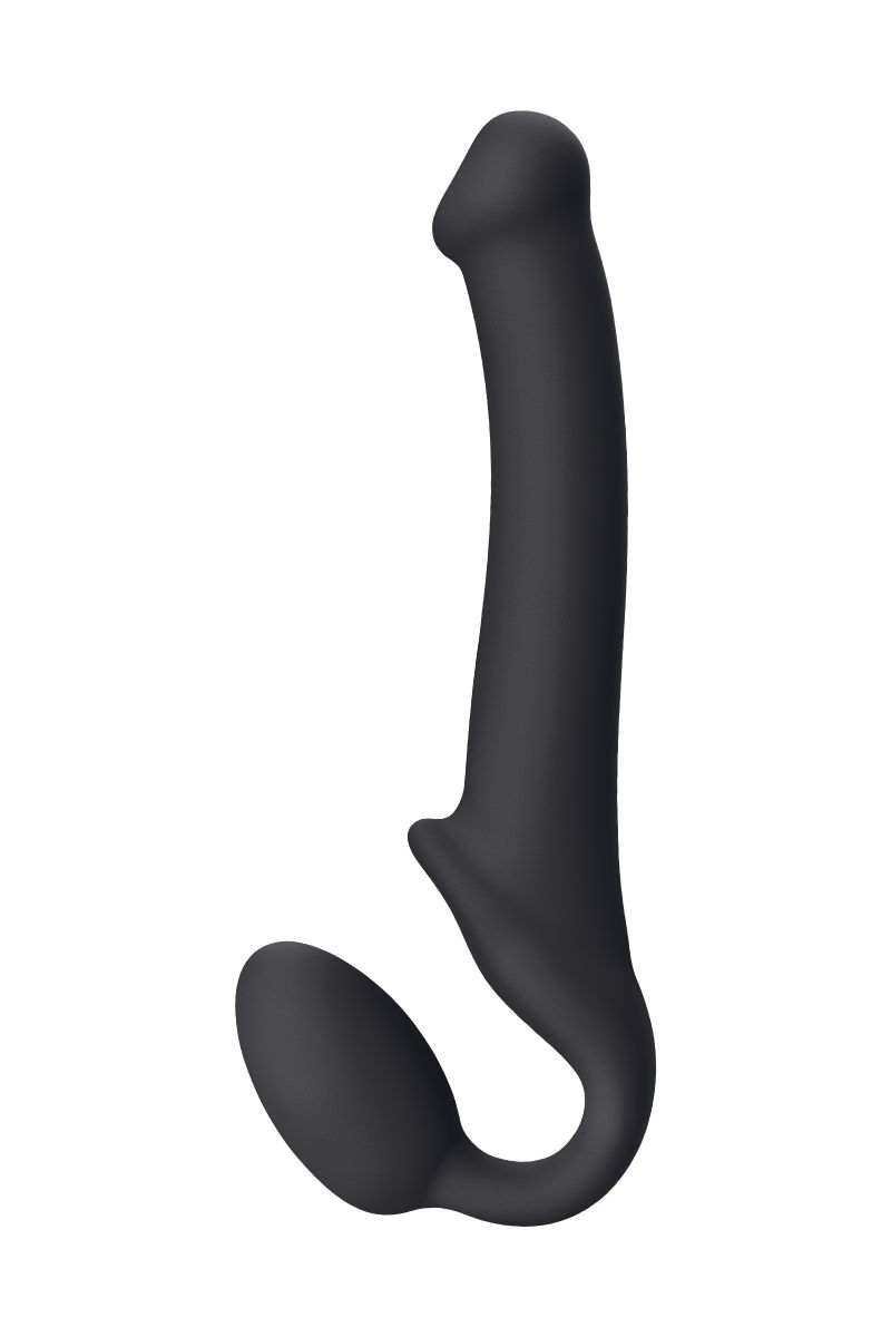 Черный безремневой страпон Silicone Bendable Strap-On - size M — изображение 4