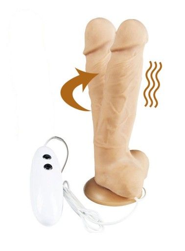 Телесный вибратор-ротатор на присоске Cesar Vibrator Rotator - 17,5 см. — изображение 3