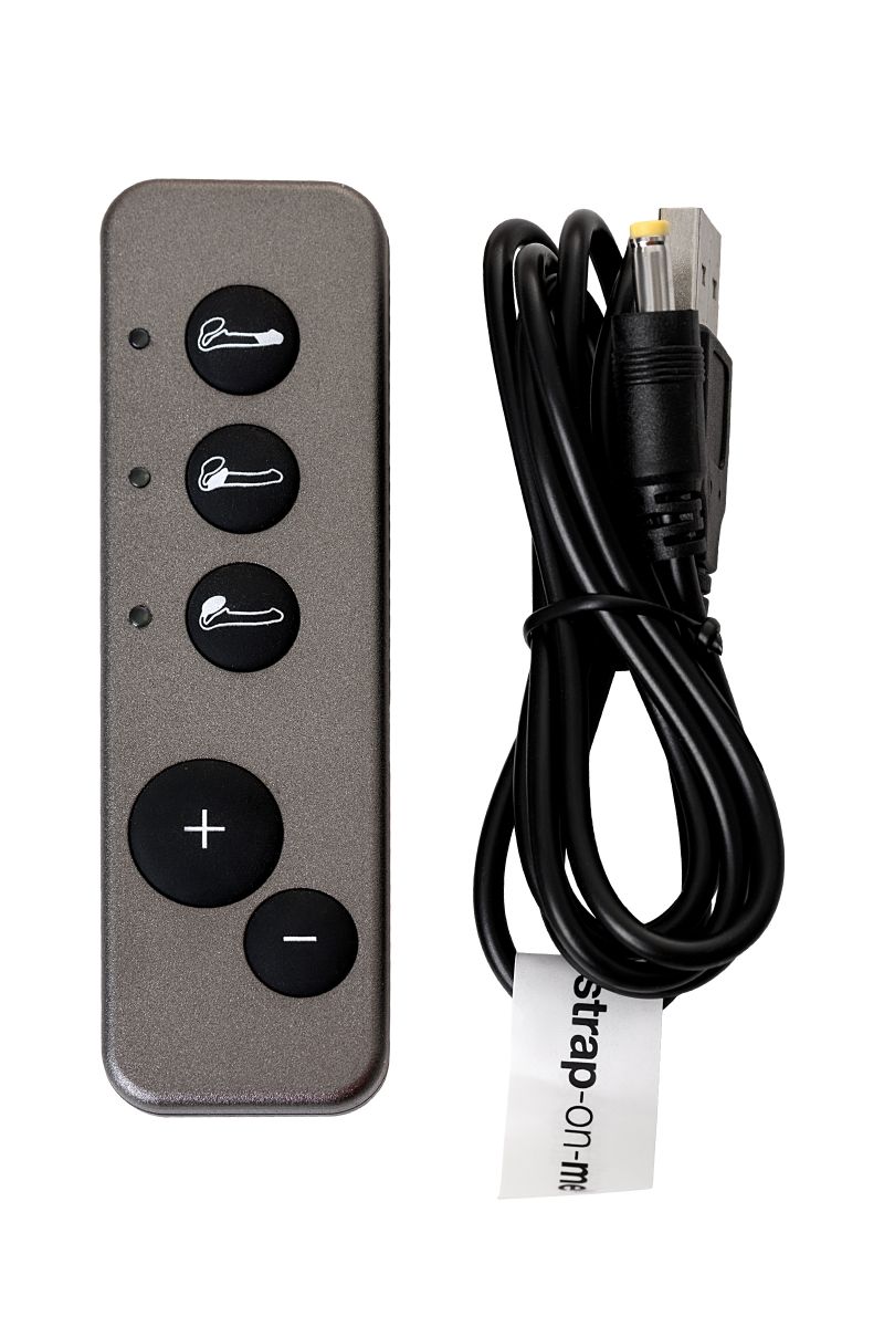 Черный безремневой вибрострапон Silicone Bendable Strap-On - size M — изображение 5