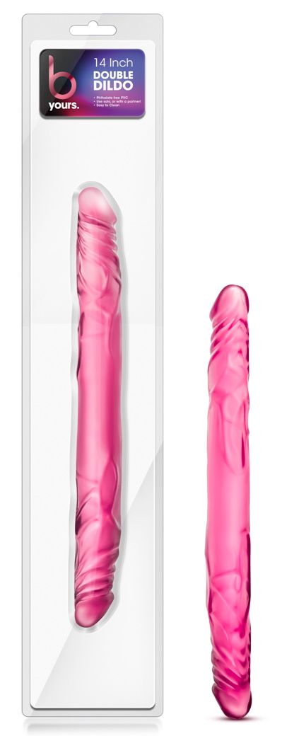 Розовый двусторонний фаллоимитатор 14 Double Dildo - 35,5 см. — изображение 3