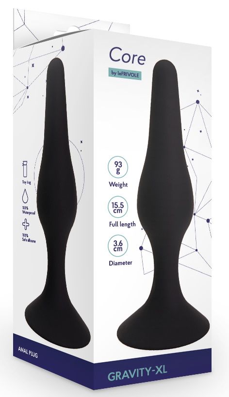 Черная анальная пробка Gravity - 15,5 см. — изображение 3