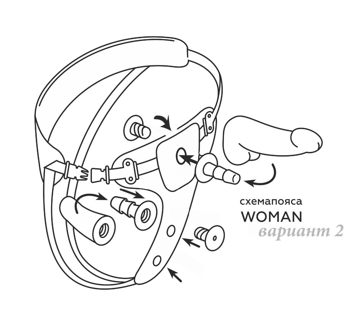 Реалистичный страпон Woman Midi с вагинальной пробкой - 19 см. — изображение 10