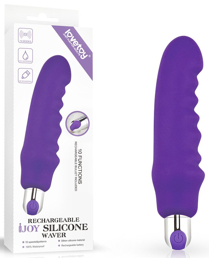 Фиолетовый вибратор Rechargeable IJOY Silicone Waver - 16,5 см. — изображение 2