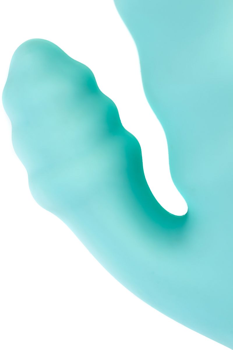 Мятный рельефный вибратор с клиторальной стимуляцией Flax - 17,5 см. — изображение 11