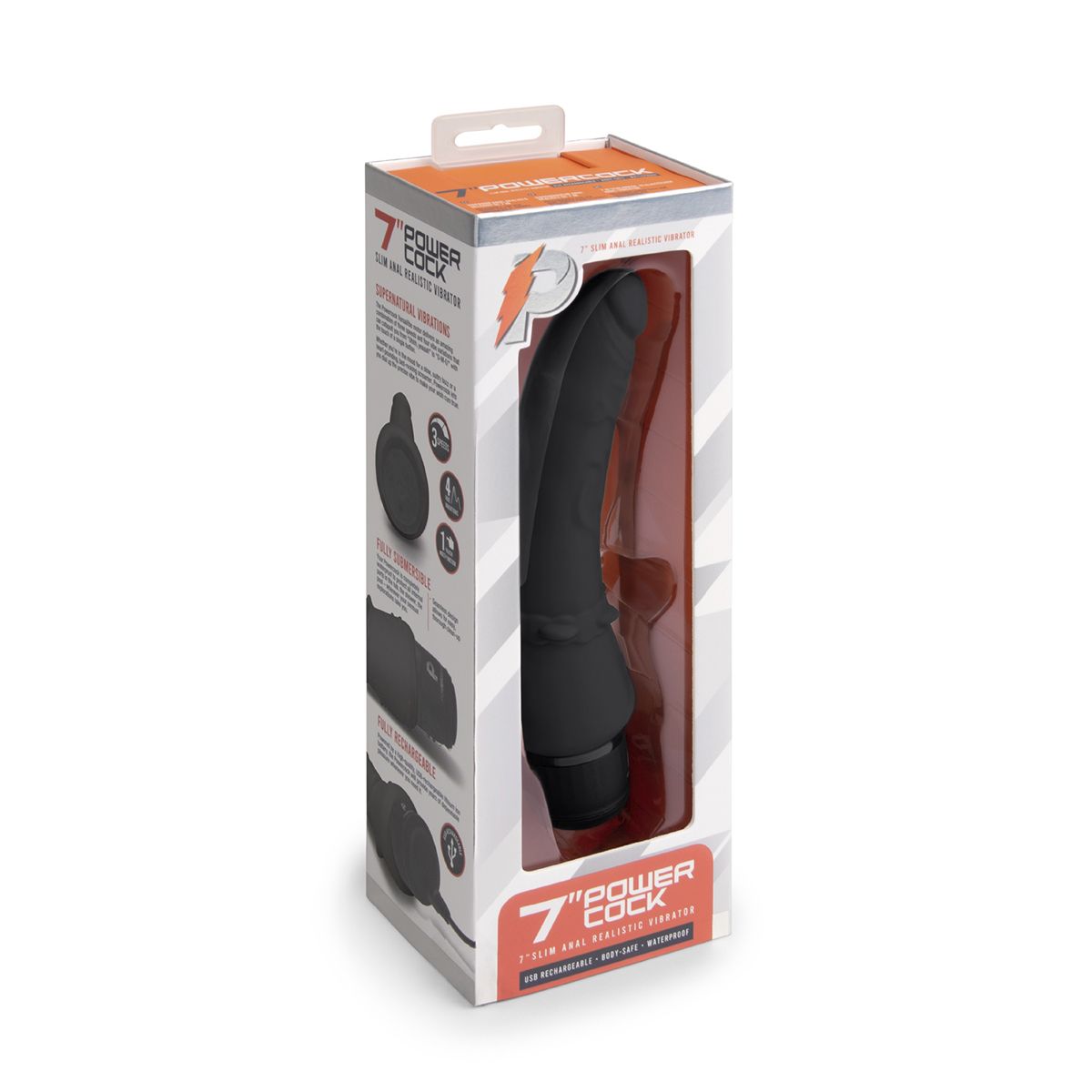 Черный анальный вибратор 7 Slim Anal Realistic Vibrator - 20 см. — изображение 4