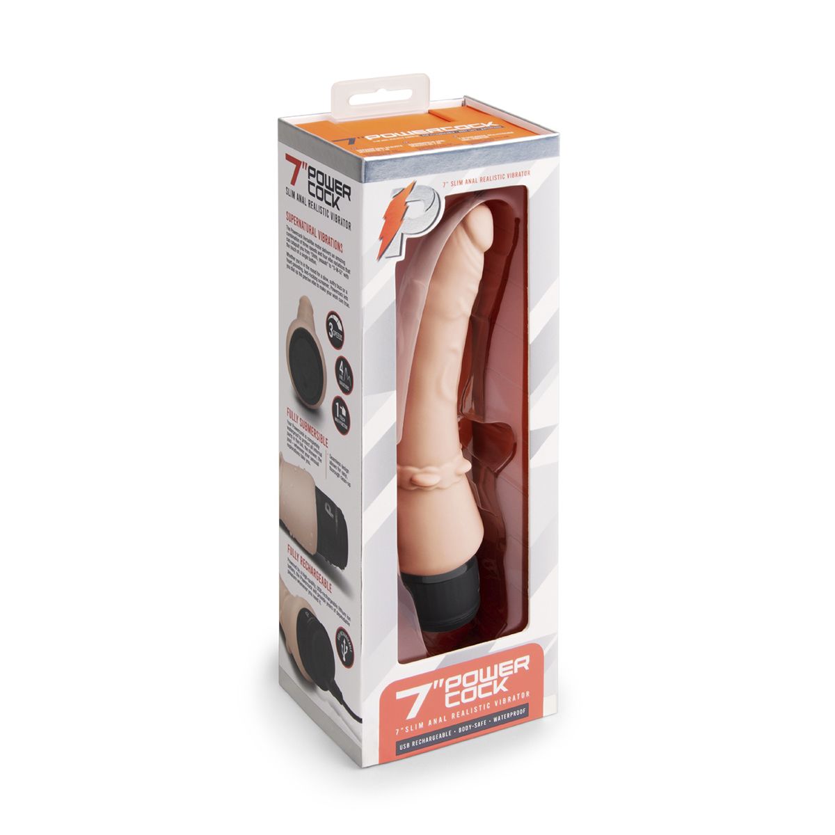 Телесный анальный вибратор 7 Slim Anal Realistic Vibrator - 20 см. — изображение 4