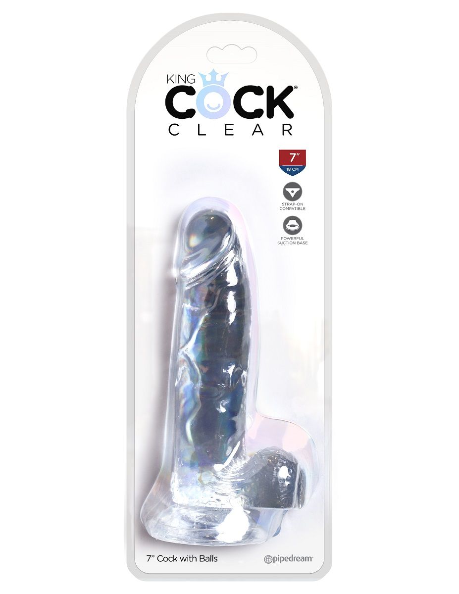 Прозрачный фаллоимитатор 7 Cock with Balls - 20,3 см. — изображение 5