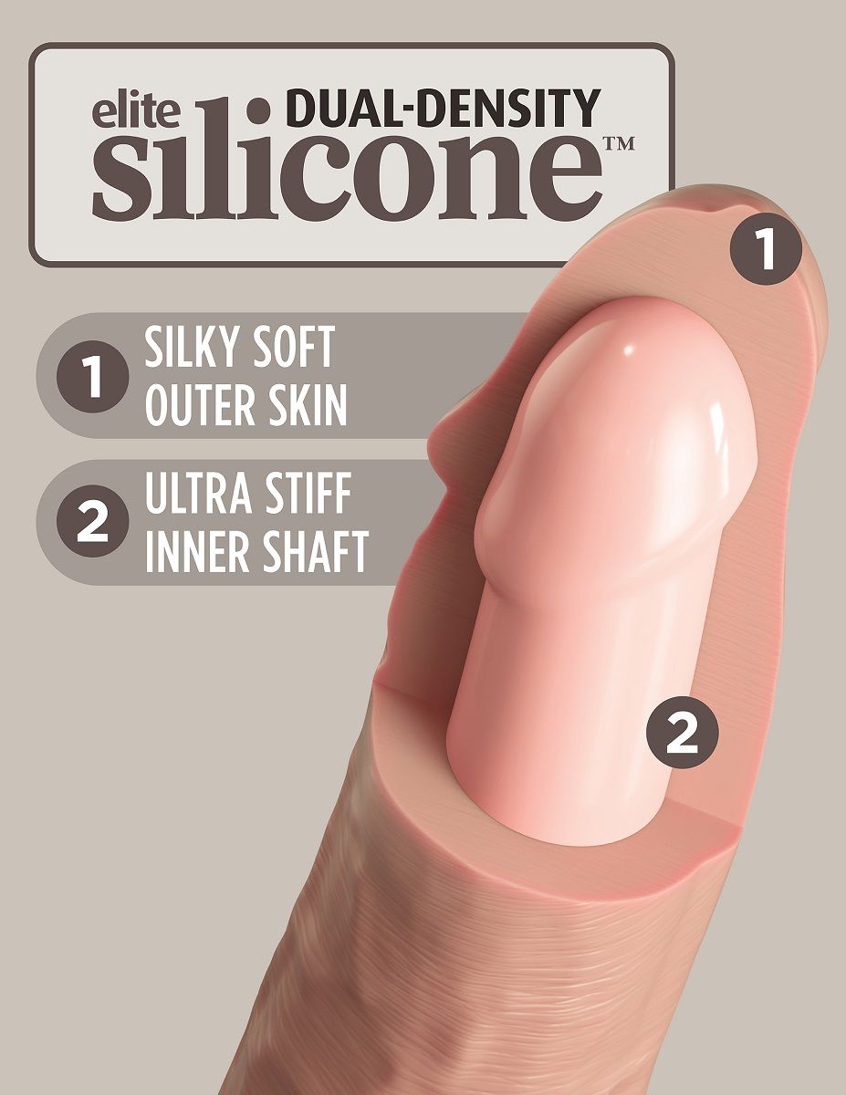 Телесный фаллоимитатор 9 Silicone Dual Density Cock - 25,4 см. — изображение 5