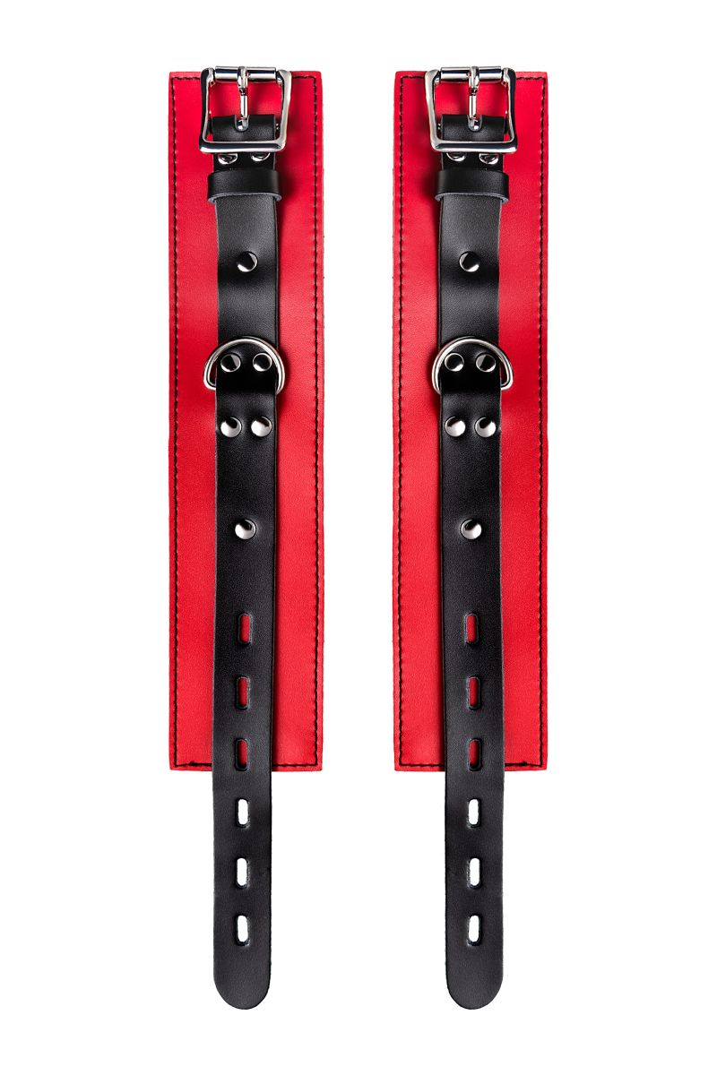 Красно-черные оковы на ноги из кожи — изображение 8