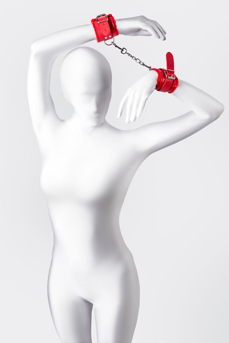 Красные наручники Anonymo из искусственной кожи — изображение 3