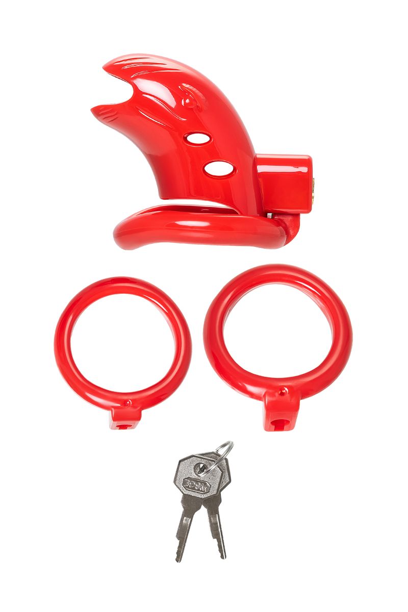 Красный мужской пояс верности из пластика — изображение 7