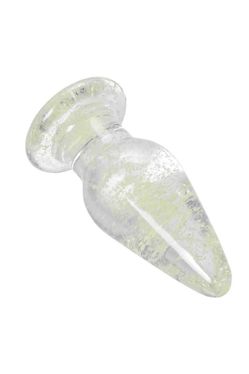 Прозрачная, светящаяся в темноте анальная втулка - 9,8 см. — изображение 3