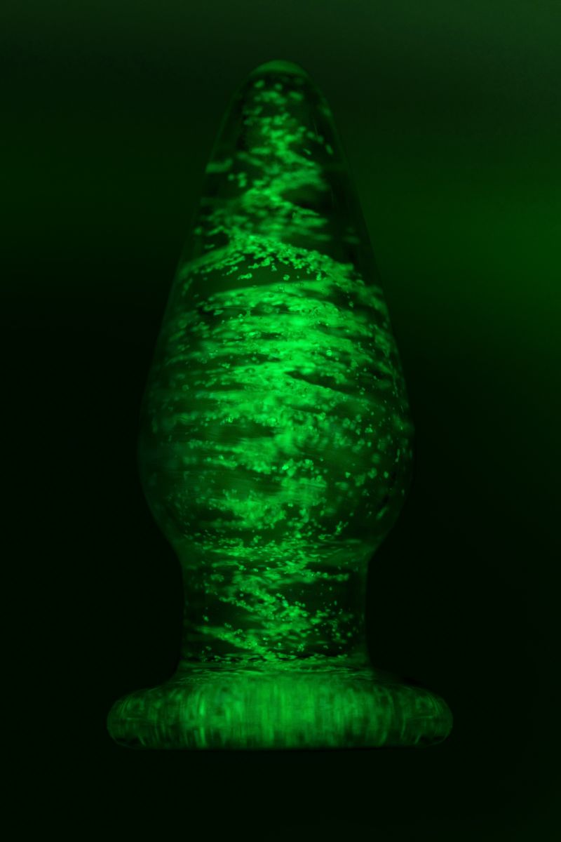 Прозрачная, светящаяся в темноте анальная втулка - 9,8 см. — изображение 8