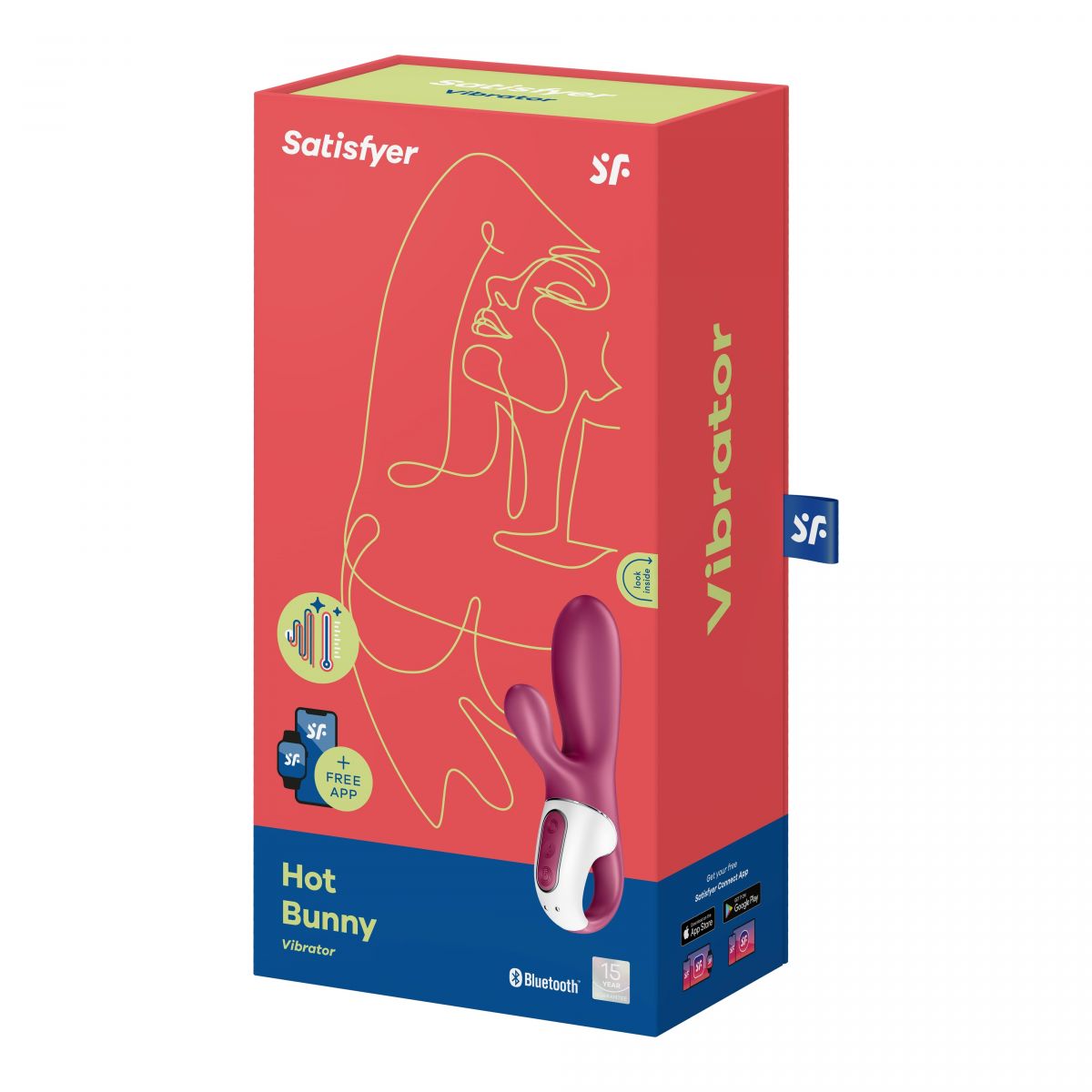Малиновый вибратор-кролик Hot Bunny с функцией нагрева - 17,5 см. — изображение 3