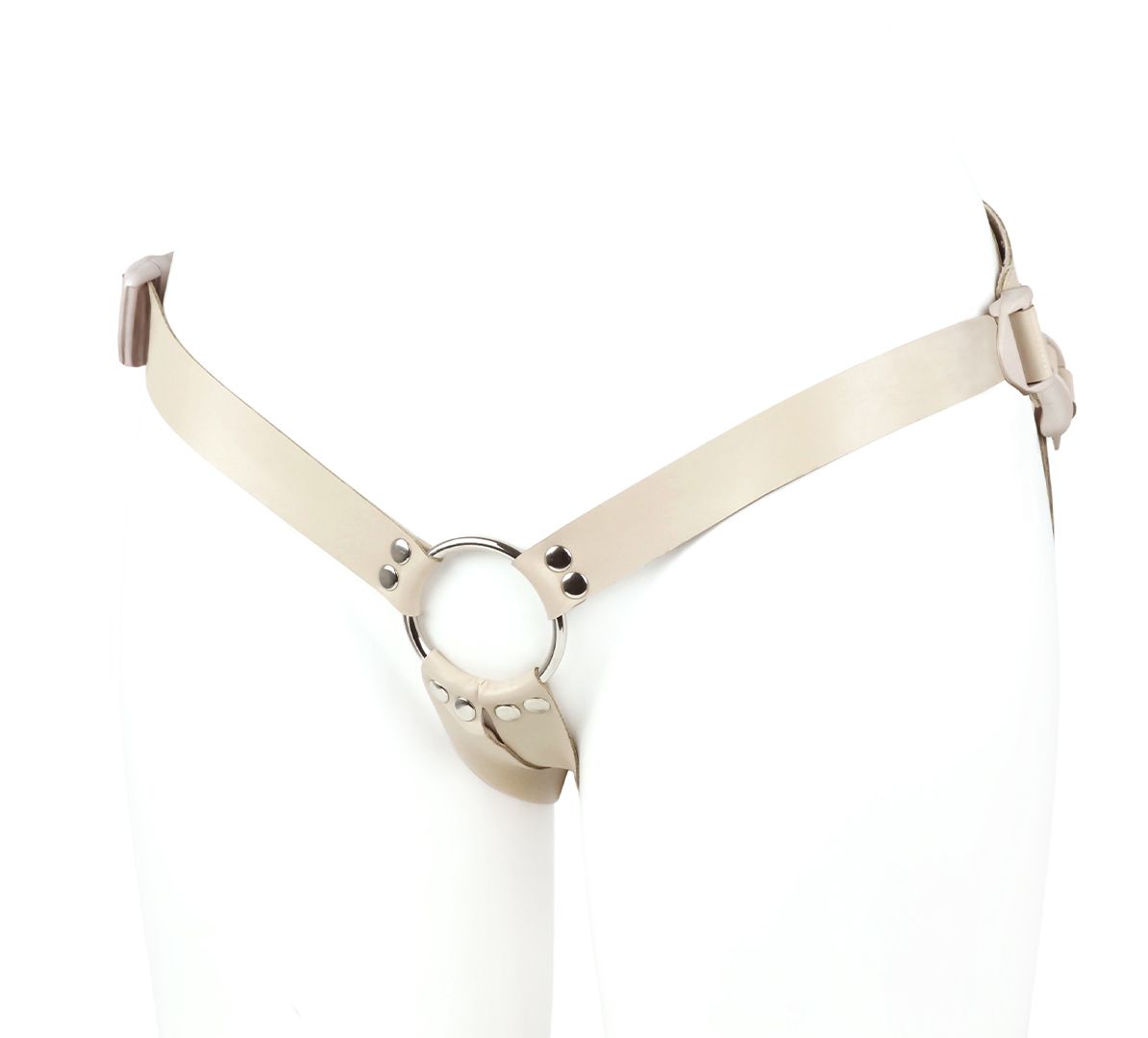 Поясной фаллоимитатор с мошонкой телесного цвета - 18 см. — изображение 3