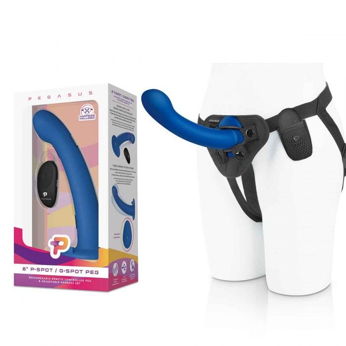 Синяя насадка Remote Control P-Spot G-Spot с черными трусиками - 20 см. — изображение 3