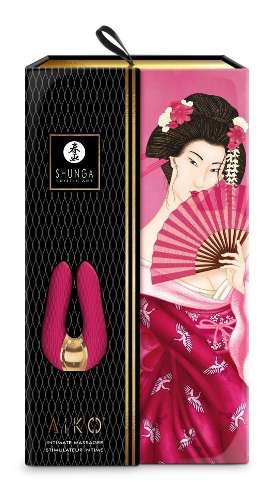 Малиновый двойной вибростимулятор AIKO с двумя моторами — изображение 6