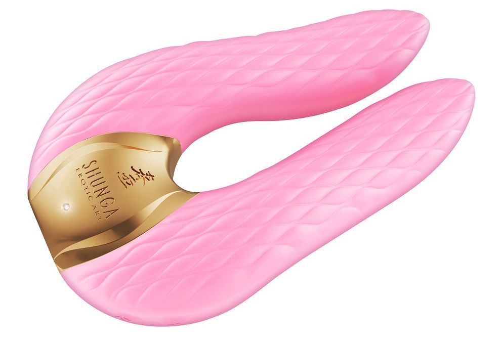 Розовый двойной вибростимулятор AIKO с двумя моторами — изображение 3