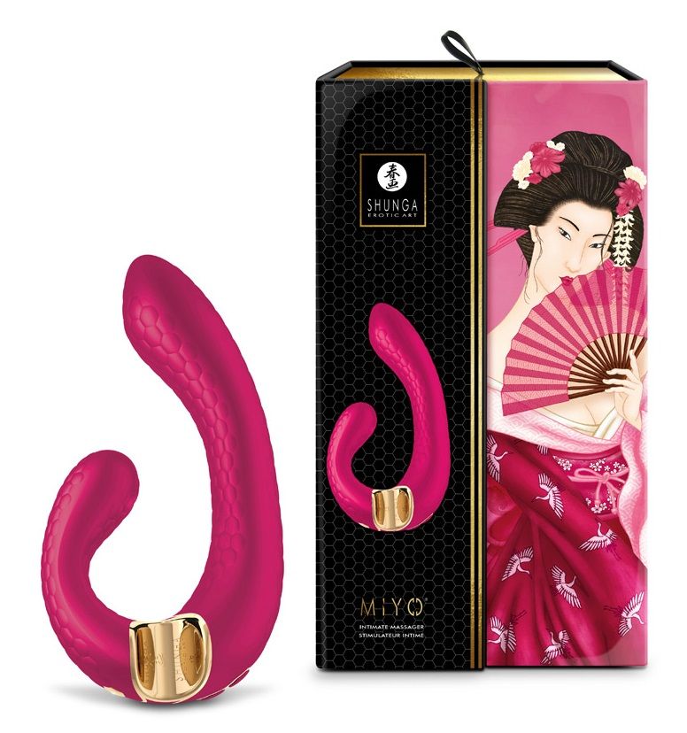 Малиновый гибкий вибростимулятор MIYO с двумя моторами - 18,5 см. — изображение 3