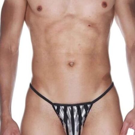 Мужские трусы-стринги в полосочку