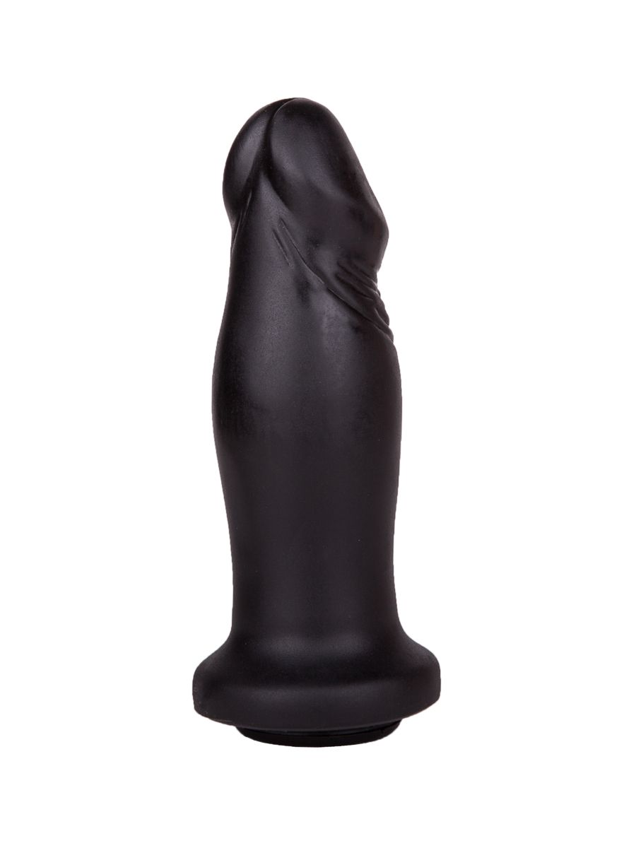 Чёрный анальный фаллоимитатор с ограничительным основанием - 14 см. — изображение 2