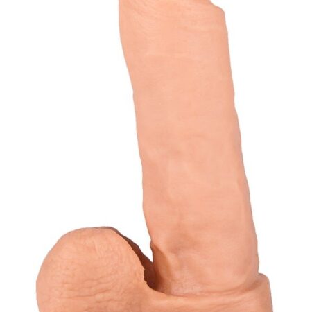 Гелевый виброфаллос с мошонкой - 19 см.