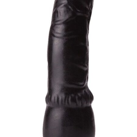Чёрный вибромассажер-реалистик - 19,3 см.