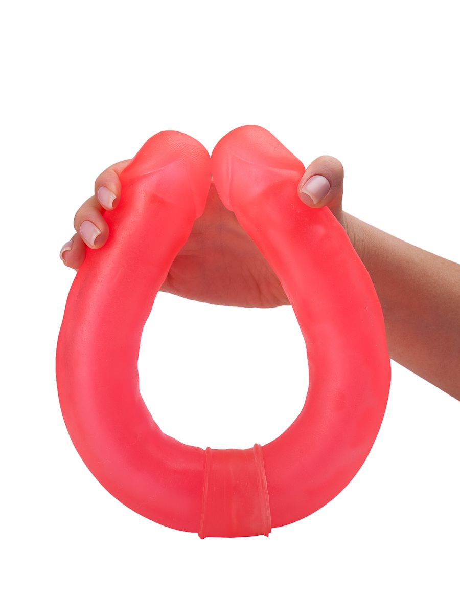 Розовый двусторонний гелевый фаллоимитатор - 44 см. — изображение 4