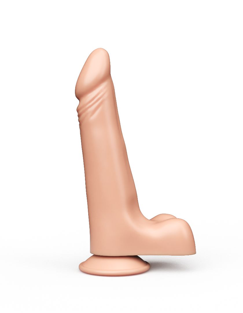 Телесный фаллоимитатор с мошонкой на присоске - 19 см. — изображение 8