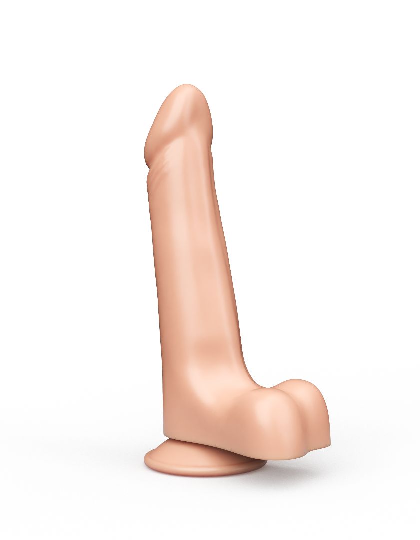 Телесный фаллоимитатор с мошонкой на присоске - 19 см. — изображение 10