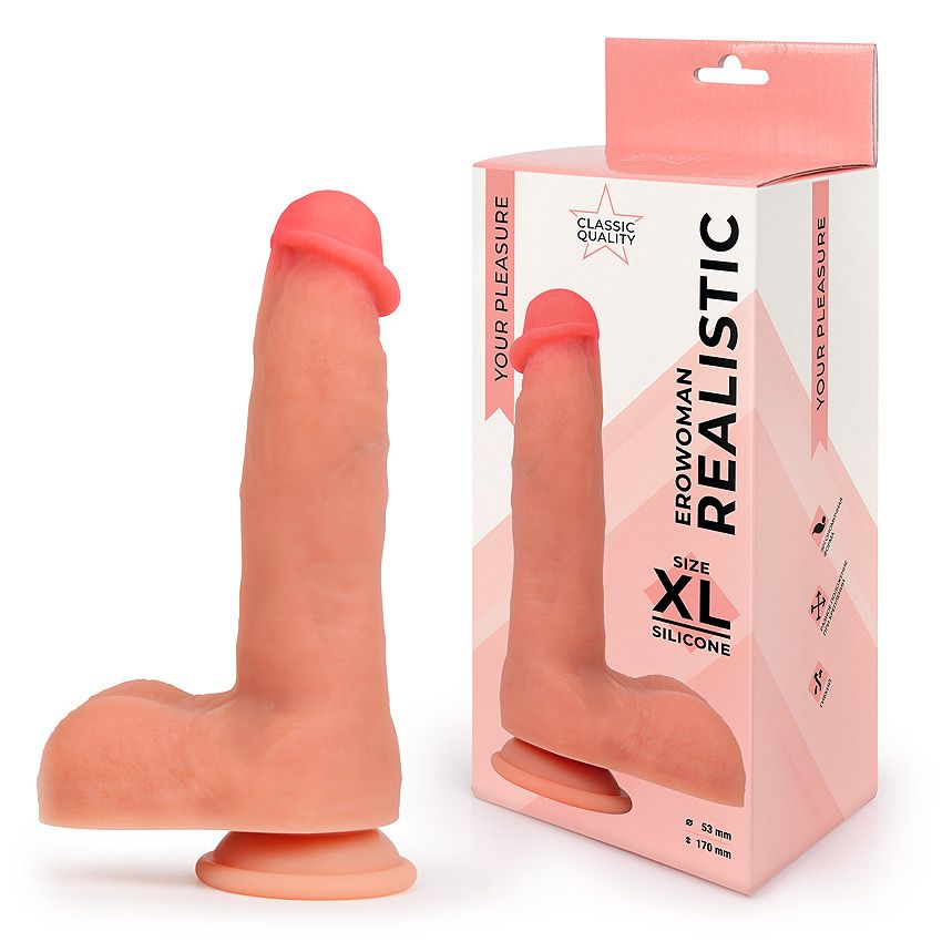 Телесный фаллоимитатор на подошве-присоске - 22 см. — изображение 2