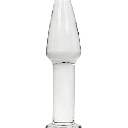 Прозрачный анальный плаг из стекла на длинной ножке - 12 см.