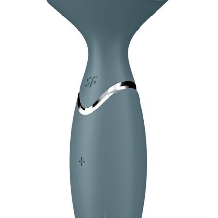 Серый вибромассажер Mini Wand-er - 16 см.