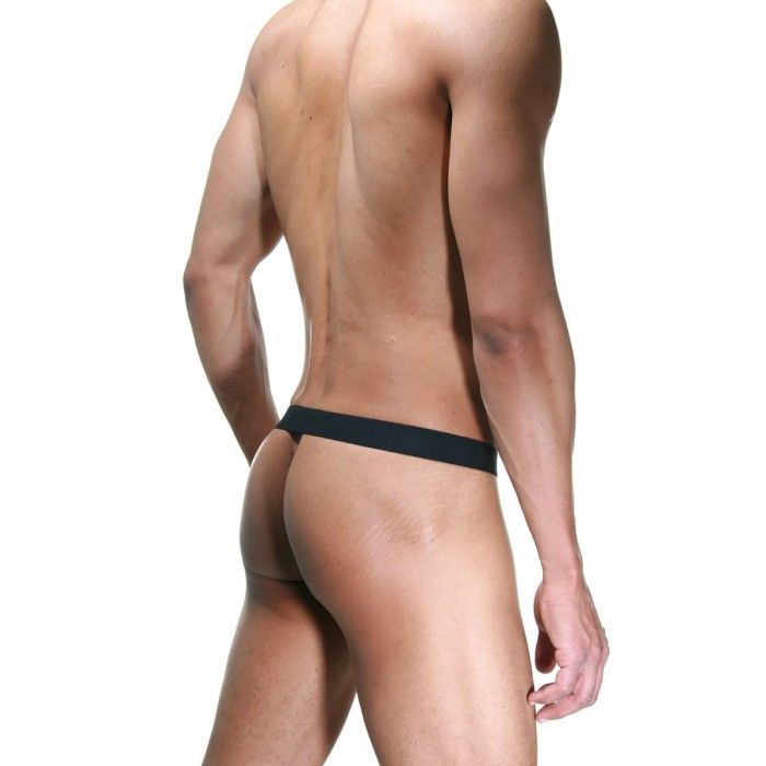 Мужские откровенные трусы из черных ремешков — изображение 2