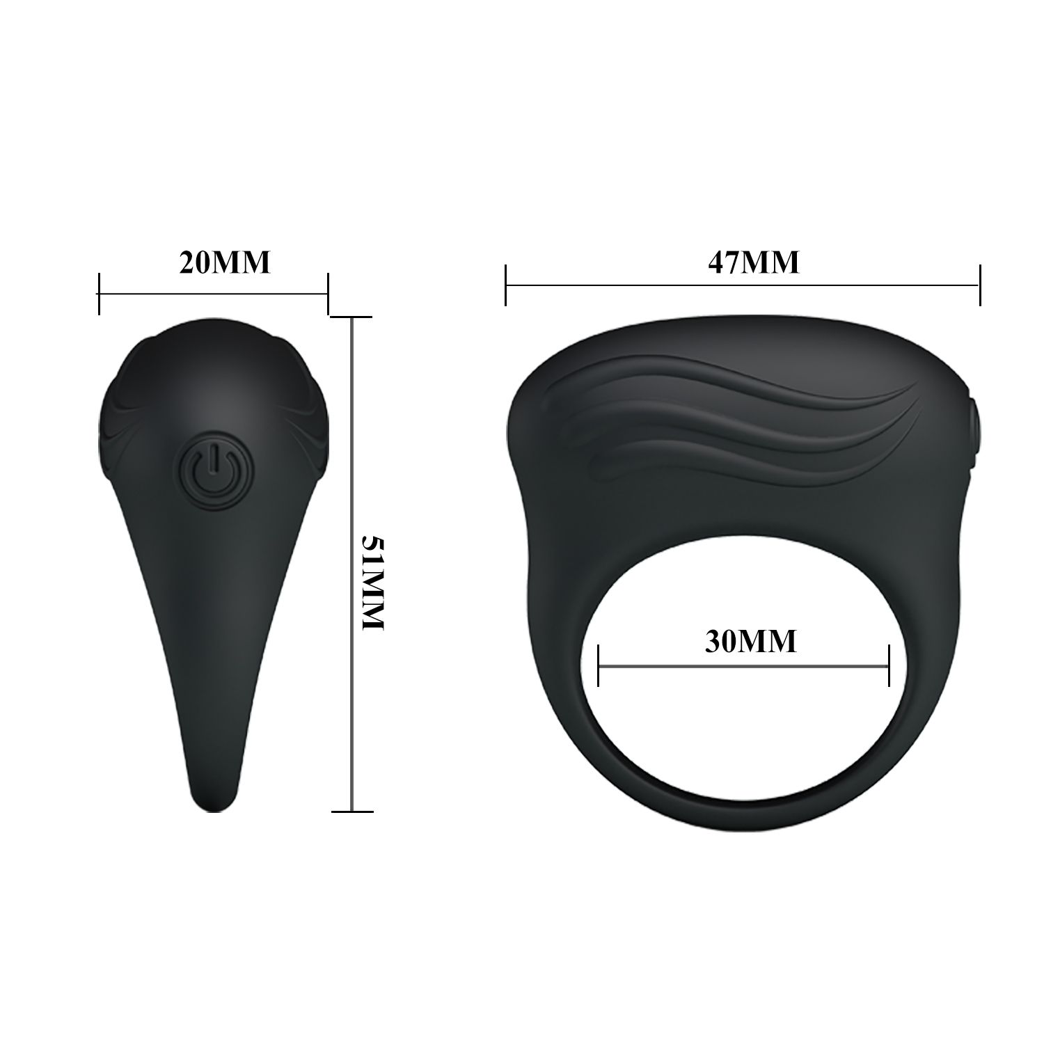 Черное вибрирующее эрекционное кольцо Bertram — изображение 4