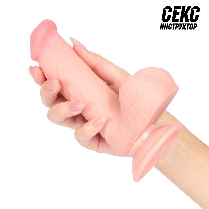 Телесный фаллоимитатор на подошве-присоске - 17,5 см. — изображение 4