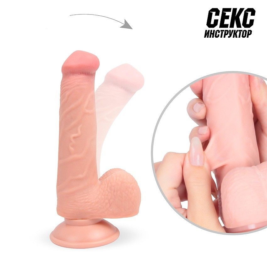 Телесный фаллоимитатор на подошве-присоске - 17,5 см. — изображение 5